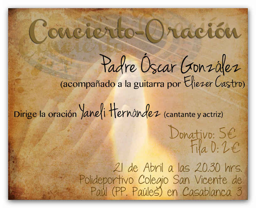 Concierto-oración, el próximo 21 de abril, en ‘Música para la vida’